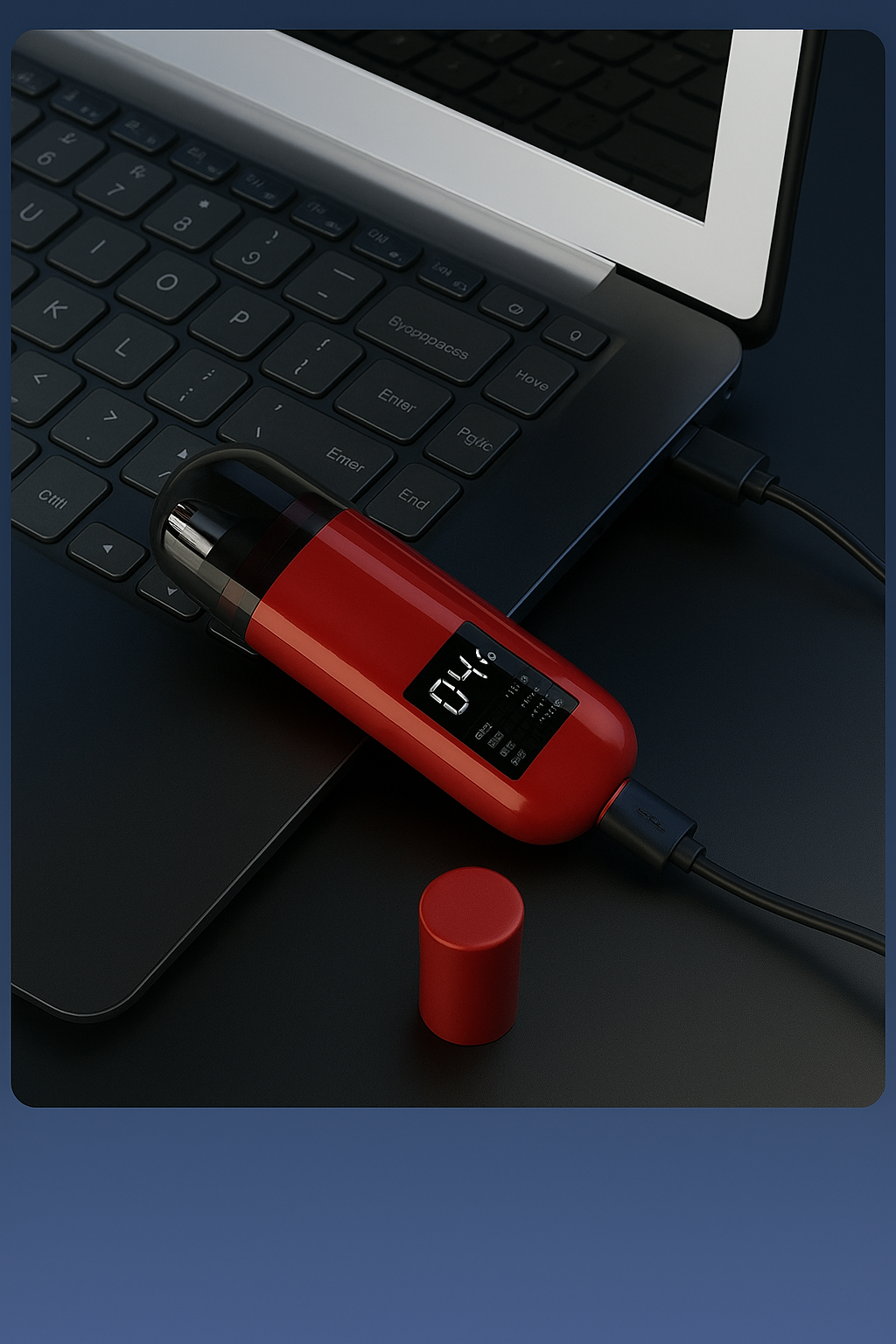 Handheld Portable Nose Hair Trimmer Rechargeable USB-C Clipper Shaver in Red/Orange V563-NOSETRIMMER_RED