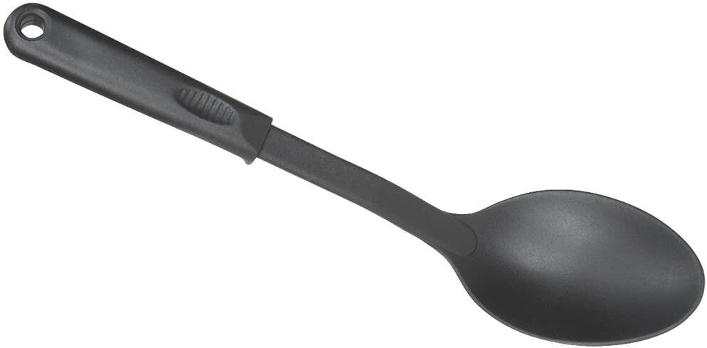 6x 32cm Nylon Serving Spoon in Black V563-NYLON_SPOON-6PCS