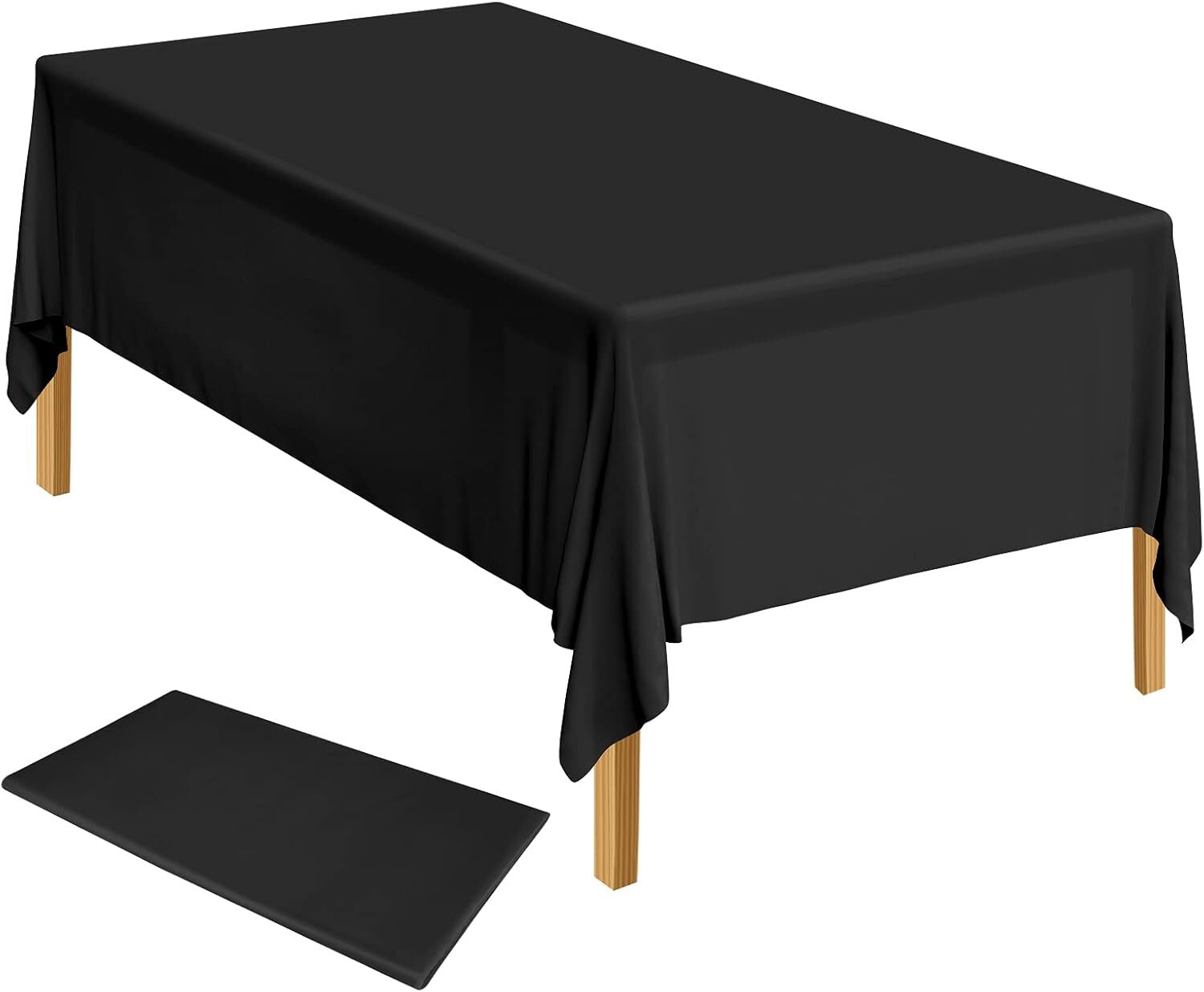 Table Cloth Cover Reusable & Washable Xmas Party 137cm x 274cm (54"x108") in Black V563-PA049-BLACK