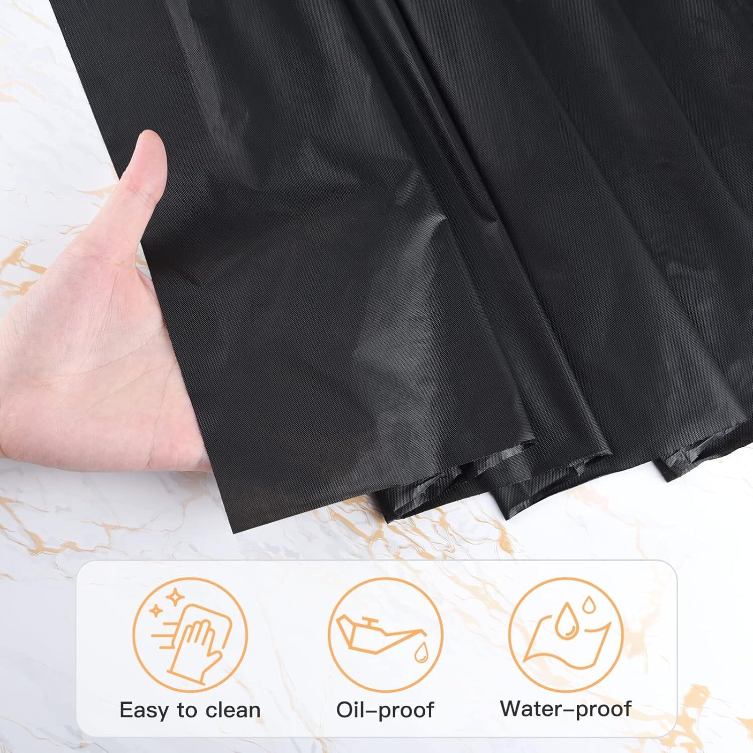 Table Cloth Cover Reusable & Washable Xmas Party 137cm x 274cm (54"x108") in Black V563-PA049-BLACK