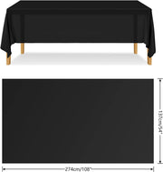 Table Cloth Cover Reusable & Washable Xmas Party 137cm x 274cm (54"x108") in Black V563-PA049-BLACK