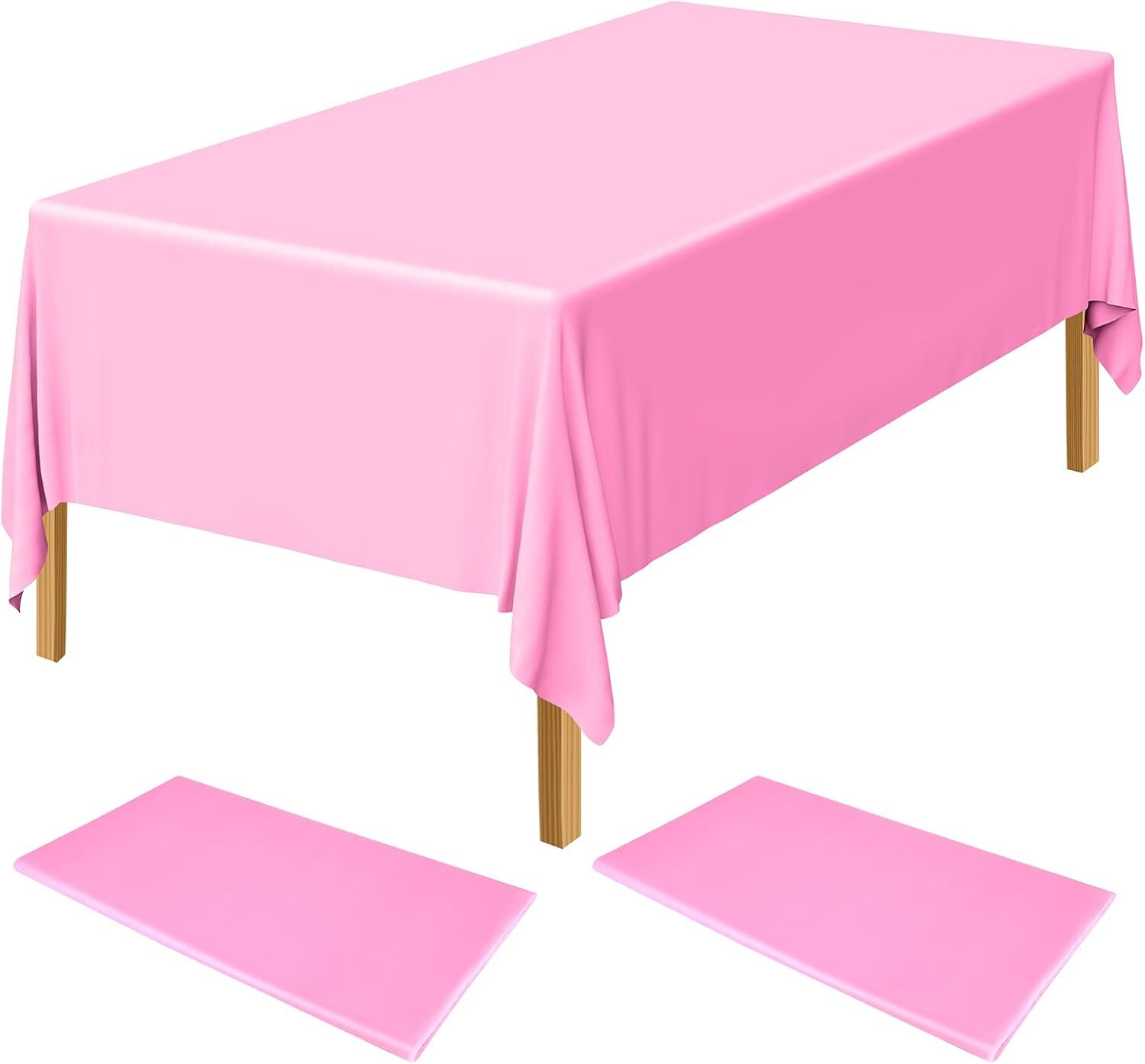 Table Cloth Cover Reusable & Washable Xmas Party 137cm x 274cm (54"x108") in Light Pink V563-PA049-LIGHTPINK