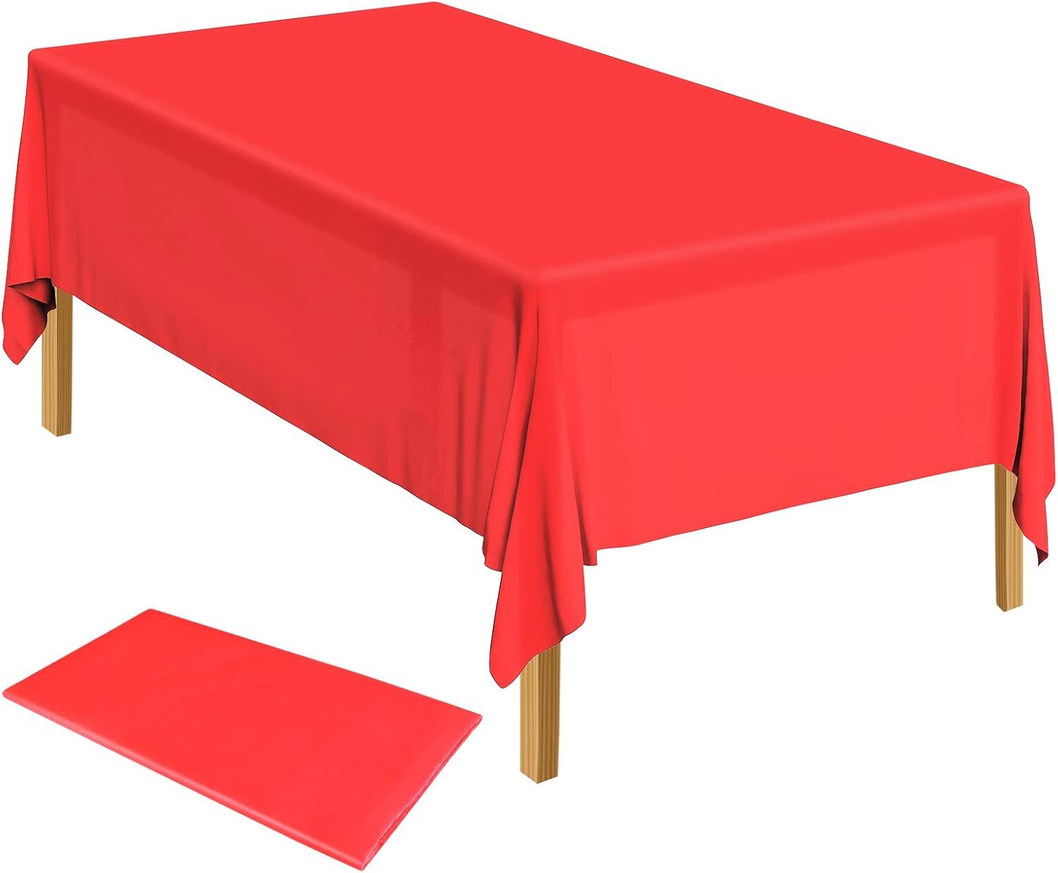 Table Cloth Cover Reusable & Washable Xmas Party 137cm x 274cm (54"x108") in Red V563-PA049-RED