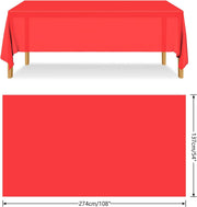 Table Cloth Cover Reusable & Washable Xmas Party 137cm x 274cm (54"x108") in Red V563-PA049-RED