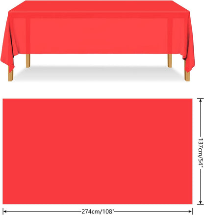 Table Cloth Cover Reusable & Washable Xmas Party 137cm x 274cm (54"x108") in Red V563-PA049-RED