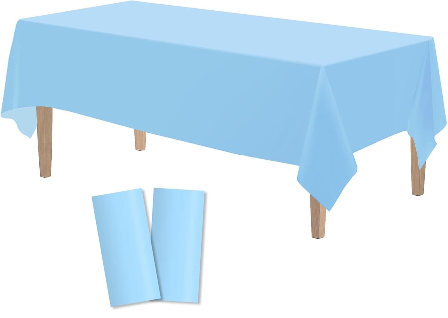 Table Cloth Cover Reusable & Washable Xmas Party 137cm x 274cm (54"x108") in Sky Blue V563-PA049-SKYBLUE