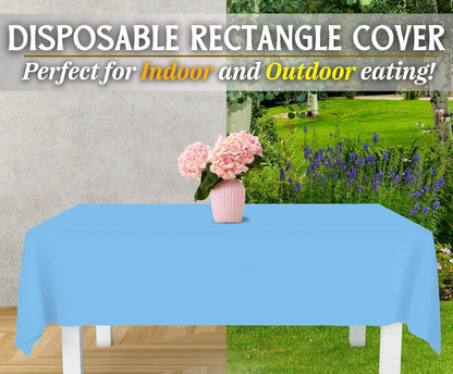 Table Cloth Cover Reusable & Washable Xmas Party 137cm x 274cm (54"x108") in Sky Blue V563-PA049-SKYBLUE