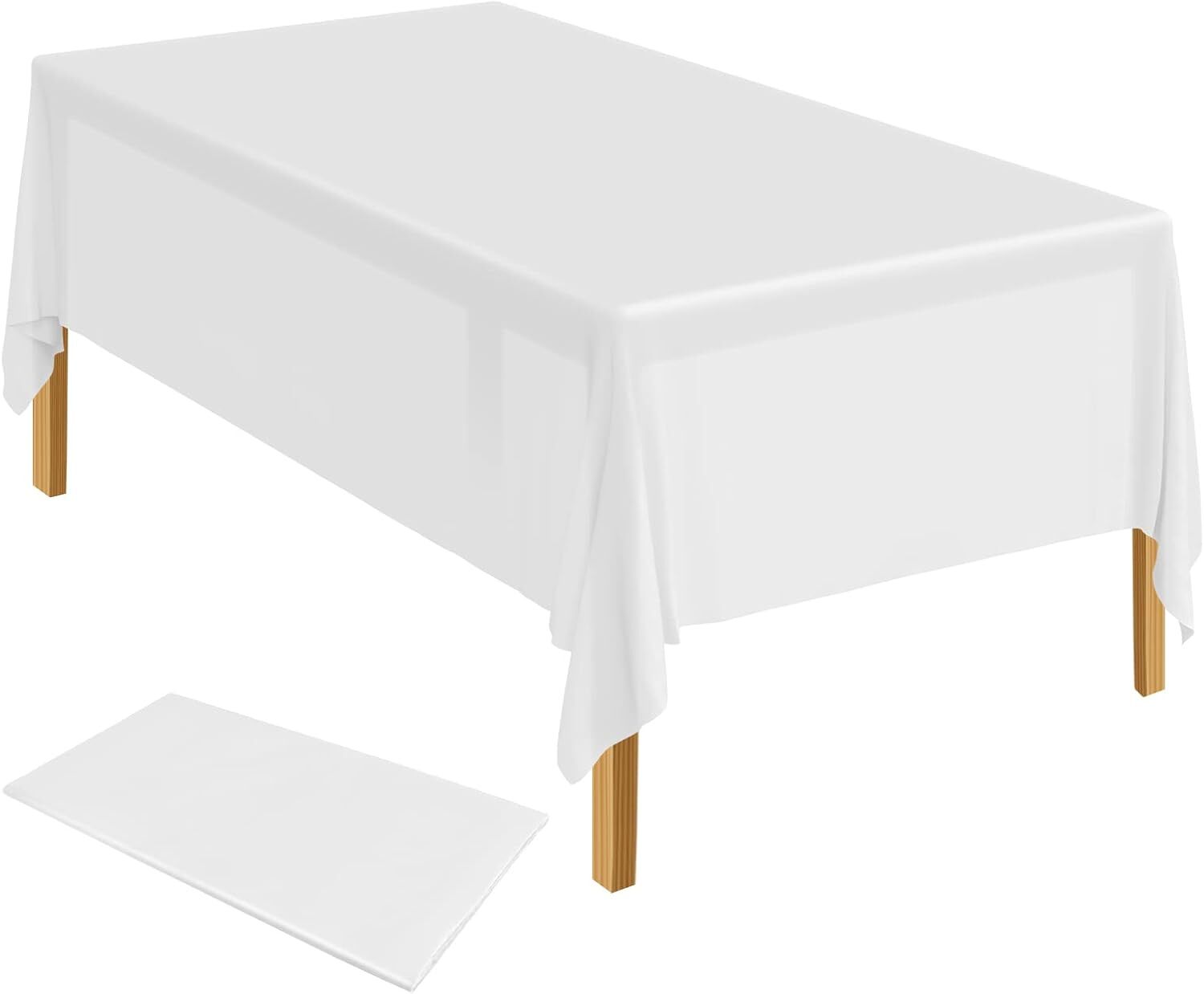 Table Cloth Cover Reusable & Washable Xmas Party 137cm x 274cm (54"x108") in White V563-PA049-WHITE