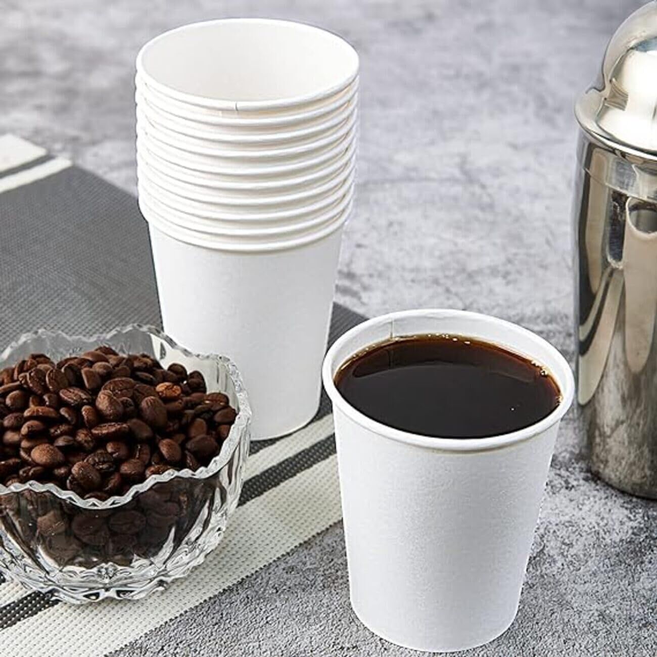1000pcs 6oz Premium White Paper Coffee Takeaway Cups Bulk V563-PA0641-50-1BOX