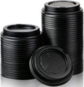1000x 90mm Plastic Coffee Cup Lids for 12oz / 16oz Cups Dome Style - Black V563-PA1235-50-1BOX