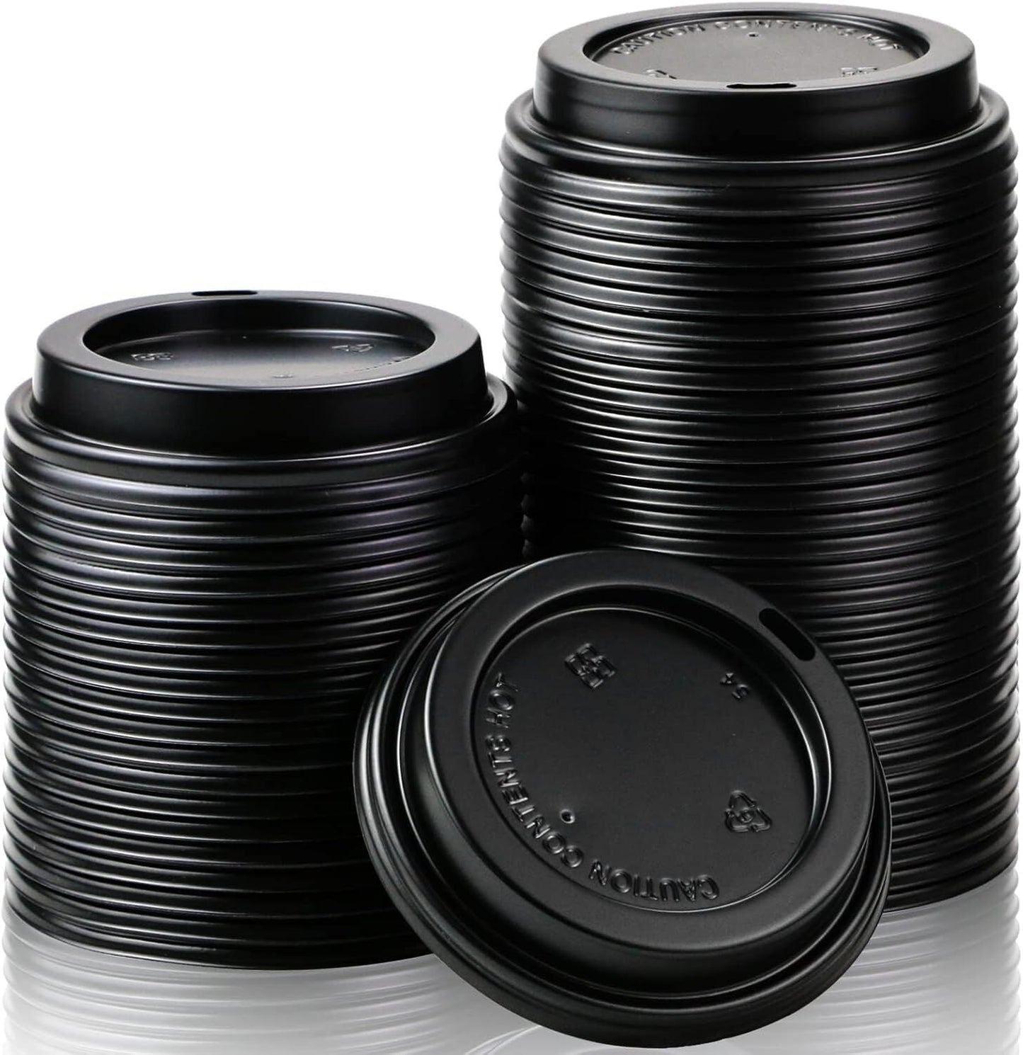 1000x 90mm Plastic Coffee Cup Lids for 12oz / 16oz Cups Dome Style - Black V563-PA1235-50-1BOX