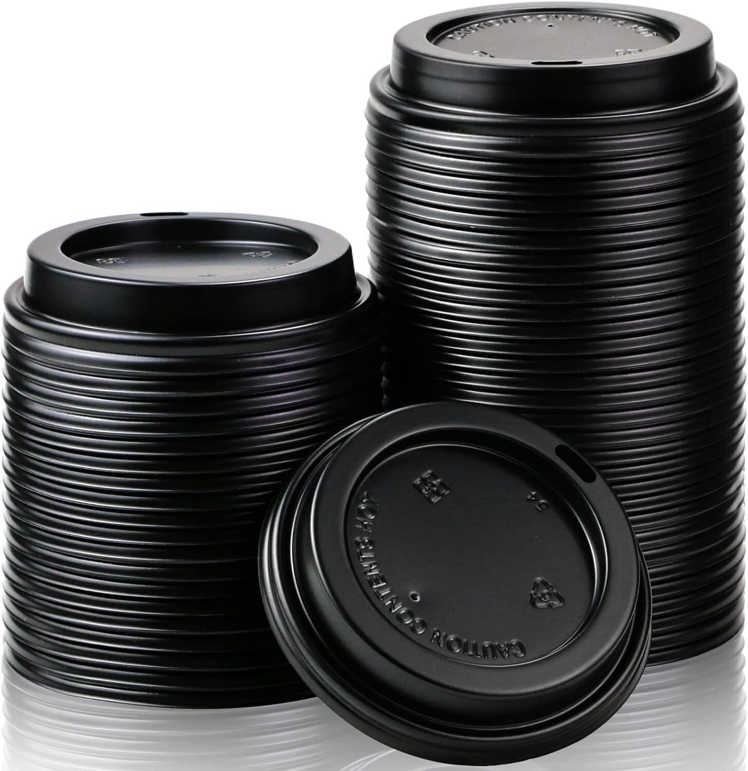 1000x 90mm Plastic Coffee Cup Lids for 12oz / 16oz Cups Dome Style - Black V563-PA1235-50-1BOX