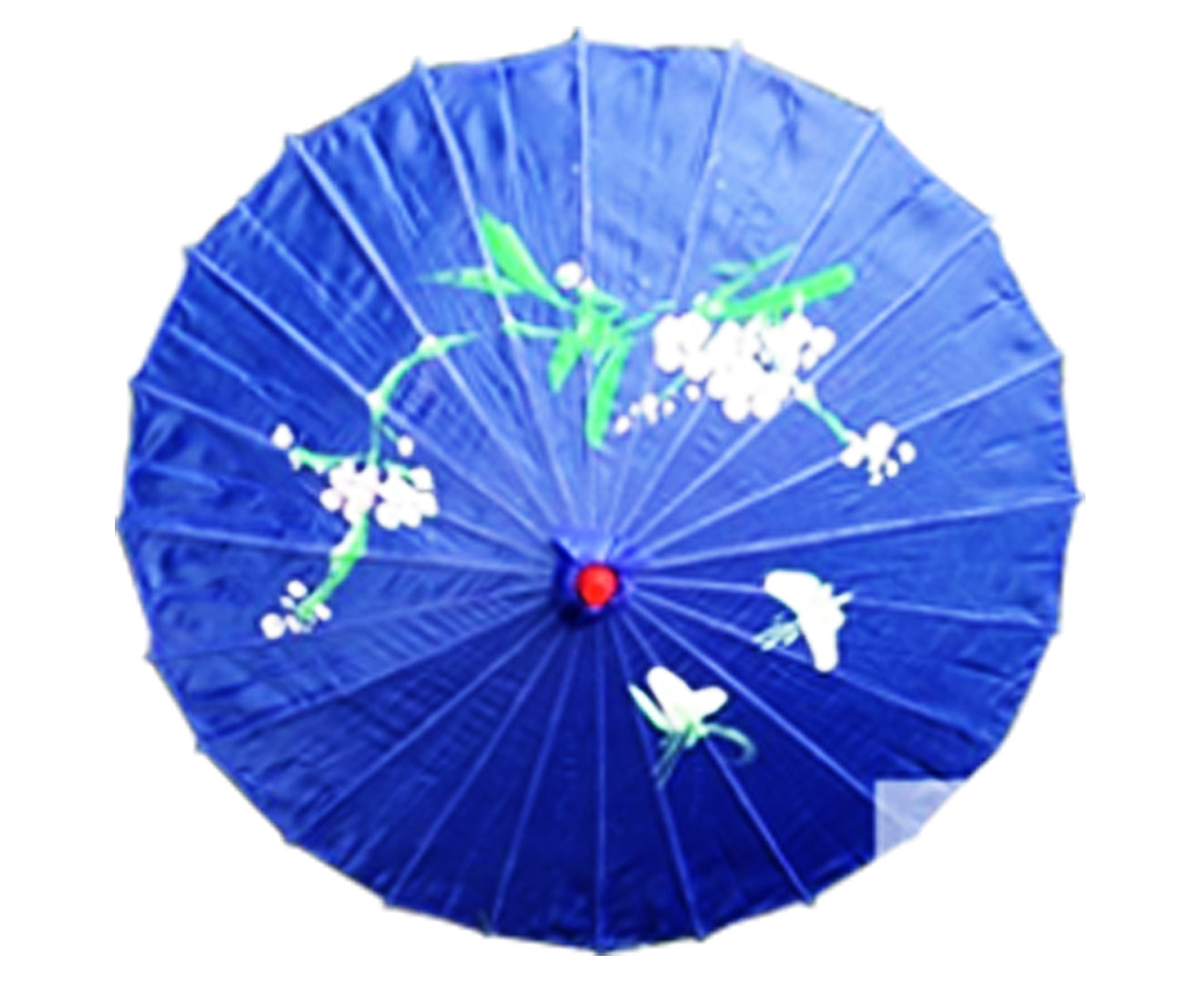PARASOL UMBRELLA Chinese Japanese Bamboo Flower Pattern Fabric 80cm Diameter - Blue V563-PARASOLUMB-BLU