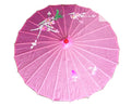 PARASOL UMBRELLA Chinese Japanese Bamboo Flower Pattern Fabric 80cm Diameter - Light Pink V563-PARASOLUMB-LTPNK
