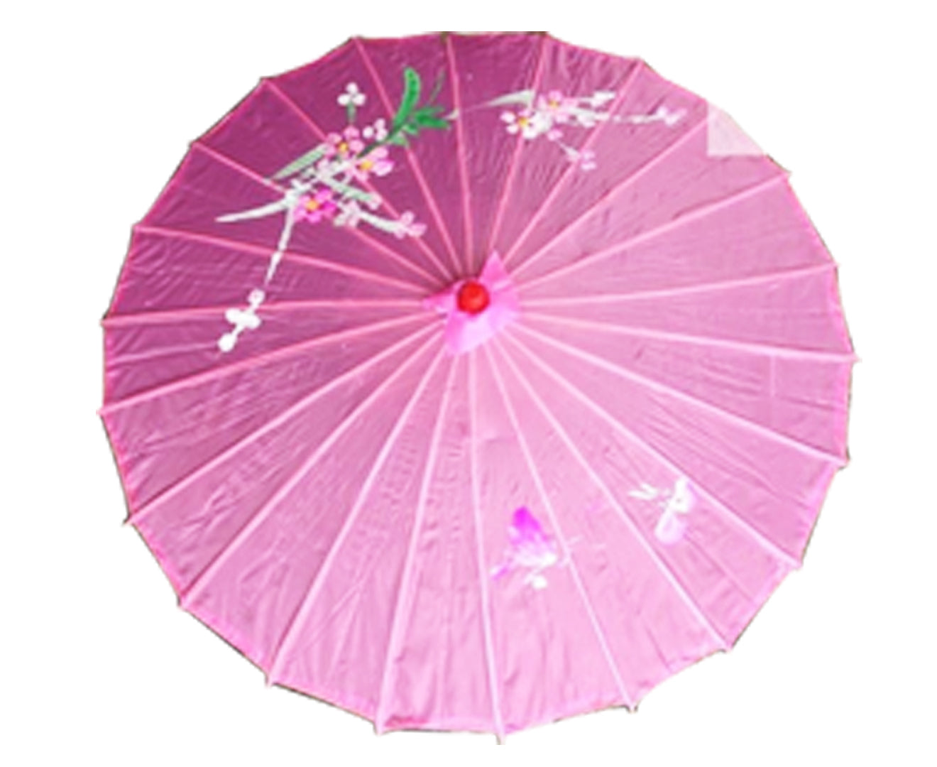 PARASOL UMBRELLA Chinese Japanese Bamboo Flower Pattern Fabric 80cm Diameter - Light Pink V563-PARASOLUMB-LTPNK