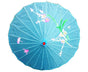 PARASOL UMBRELLA Chinese Japanese Bamboo Flower Pattern Fabric 80cm Diameter - Sky Blue V563-PARASOLUMB-SKYBLU
