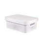 16x 11L Premium Plastic Storage Basket Container Box w/ Lid Dot Pattern (36*27*14cm) V563-PB1150-1BOX