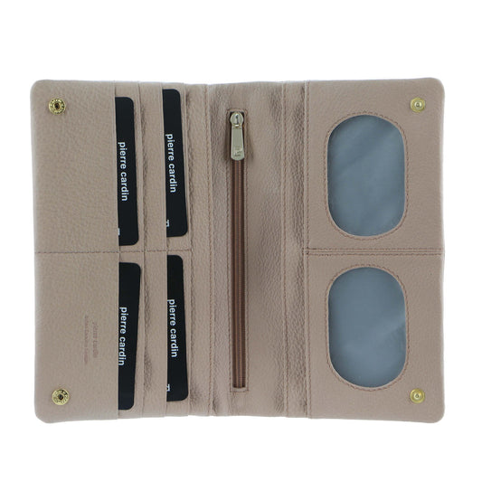 Pierre Cardin Ladies Womens Genuine Leather Bi-Fold RFID Purse Wallet - Blush V563-PC-10842-BLUSH