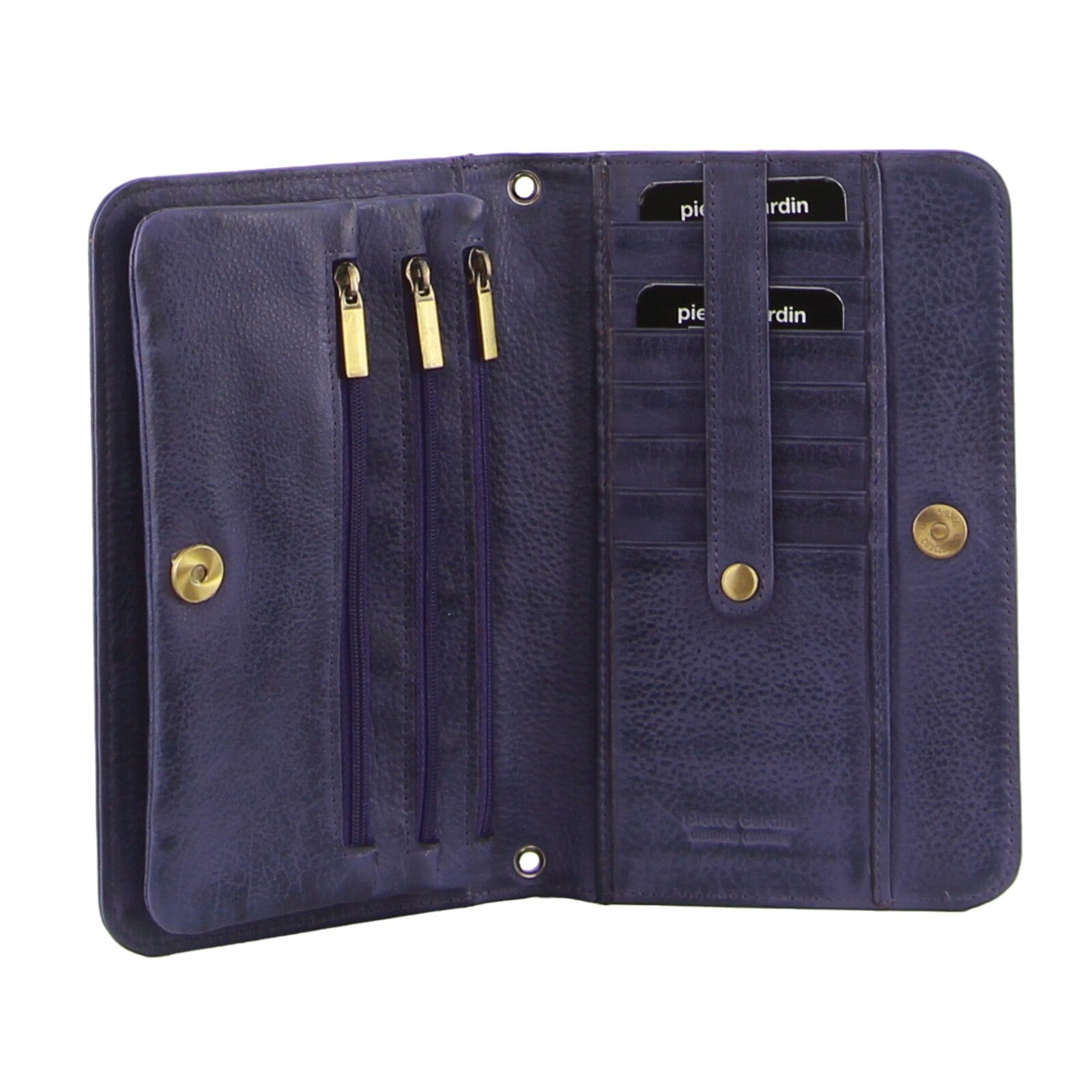 Pierre Cardin Ladies Womens Clutch Leather Wallet Purse RFID Protected - Purple V563-PC-1184-PURPLE