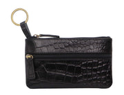 Pierre Cardin Ladies Womens Genuine Leather RFID Coin Purse Wallet - Black (Croc) V563-PC-1349-BLACK-CROC