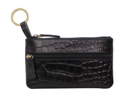 Pierre Cardin Ladies Womens Genuine Leather RFID Coin Purse Wallet - Black (Croc) V563-PC-1349-BLACK-CROC