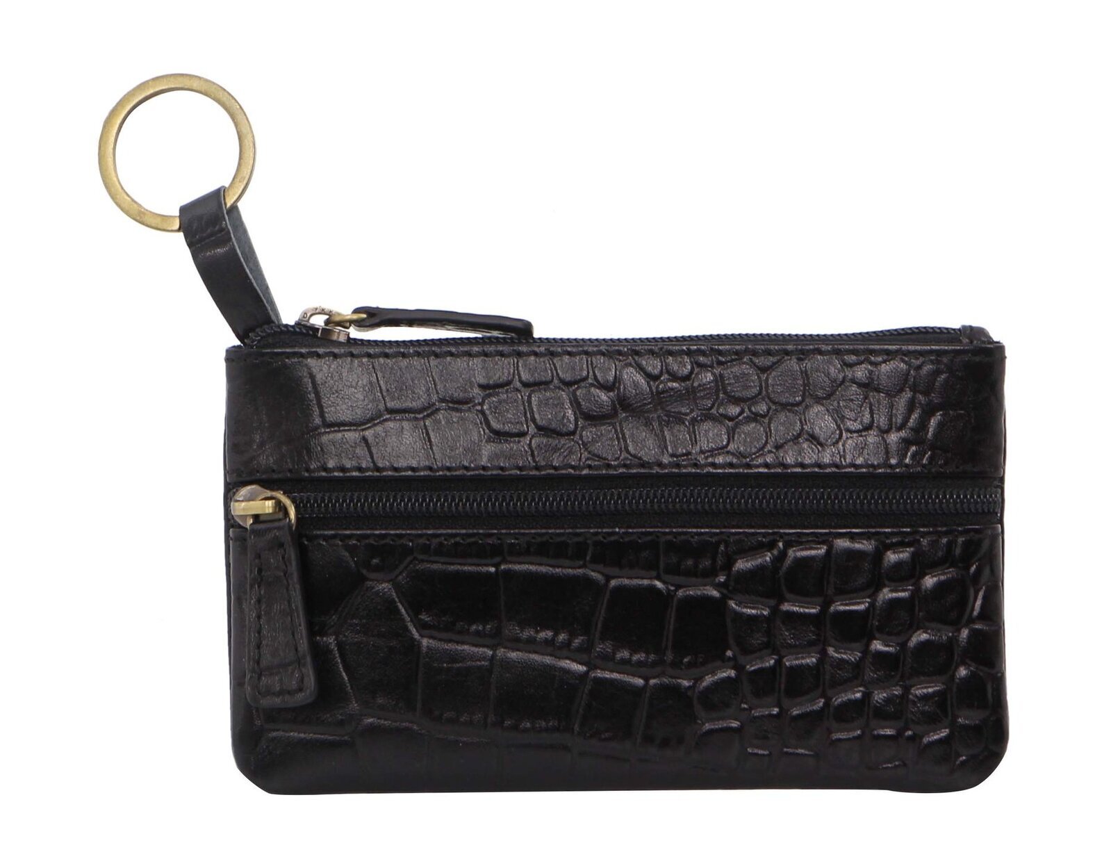 Pierre Cardin Ladies Womens Genuine Leather RFID Coin Purse Wallet - Black (Croc) V563-PC-1349-BLACK-CROC