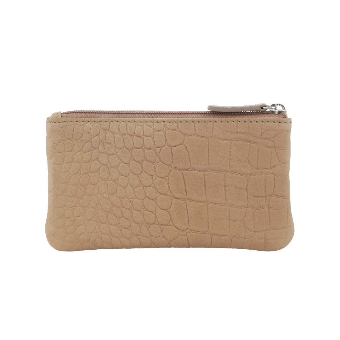 Pierre Cardin Ladies Womens Genuine Leather RFID Coin Purse Wallet - Taupe (Croc) V563-PC-1349-TAUPE-CROC
