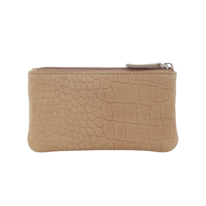 Pierre Cardin Ladies Womens Genuine Leather RFID Coin Purse Wallet - Taupe (Croc) V563-PC-1349-TAUPE-CROC