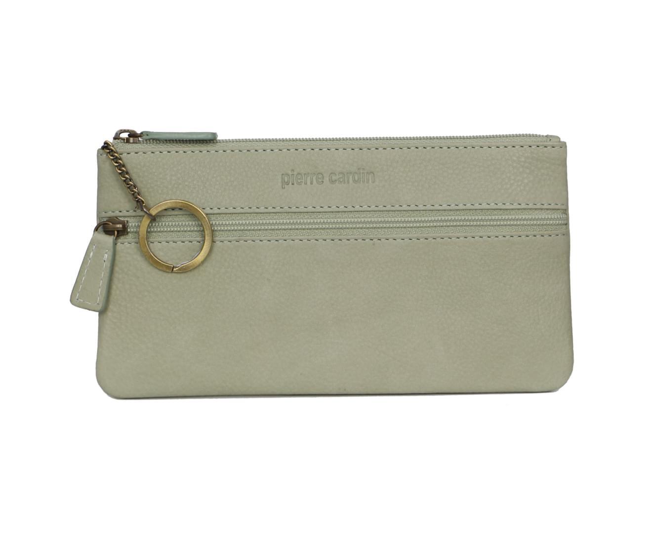 Pierre Cardin Ladies Women Genuine Soft Leather Italian Wallet Case - Green V563-PC-1488-GREEN