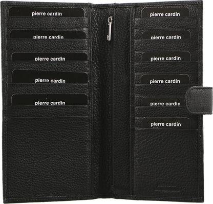 Pierre Cardin Leather Passport Holder Travel Wallet w/ RFID Protection - Black V563-PC-1886-BLK