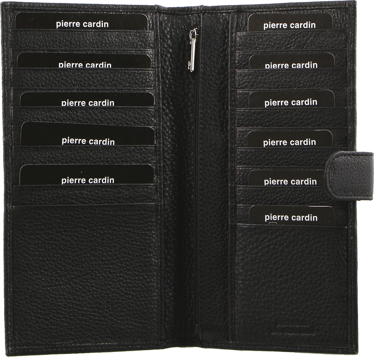 Pierre Cardin Leather Passport Holder Travel Wallet w/ RFID Protection - Black V563-PC-1886-BLK