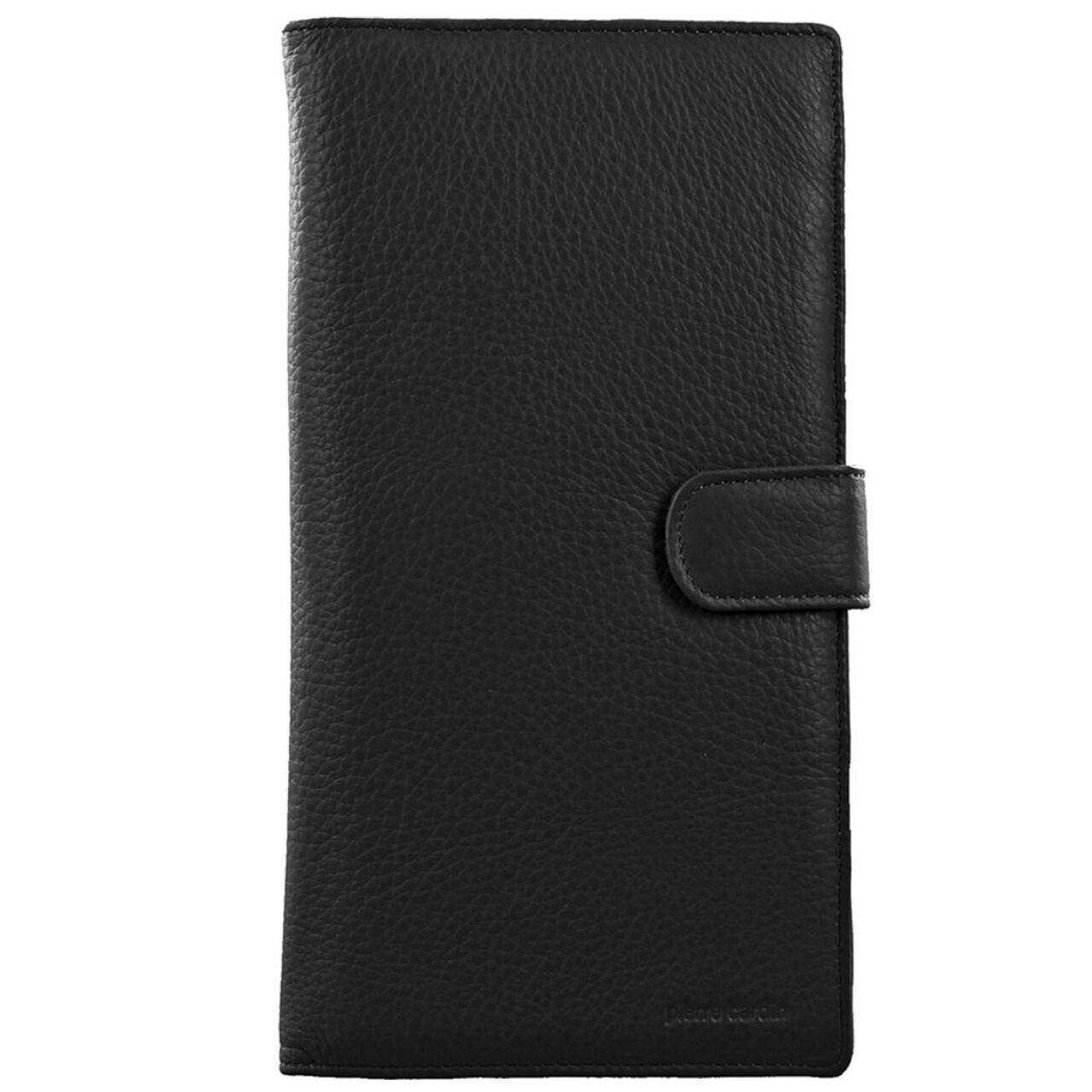 Pierre Cardin Leather Passport Holder Travel Wallet w/ RFID Protection - Black V563-PC-1886-BLK