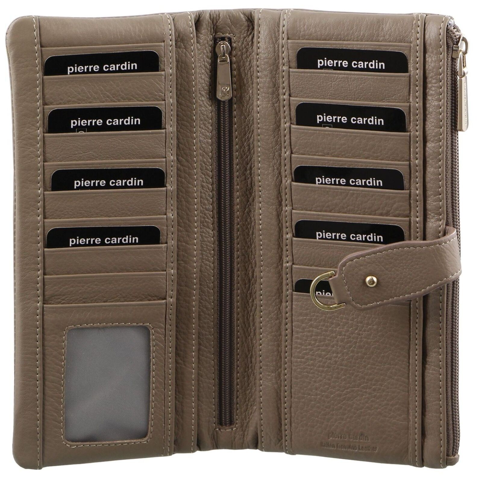 Pierre Cardin Women RFID Italian Leather Wallet Purse Credit Card Holder - Taupe V563-PC-1887-TAUPE