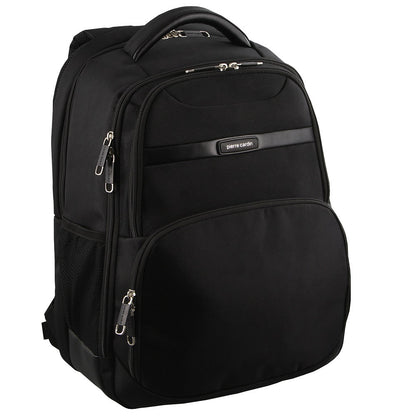 Pierre Cardin 30L Large Backpack Bag w 15" Laptop Sleeve Travel Luggage RFID - Black V563-PC-2647-BLACK