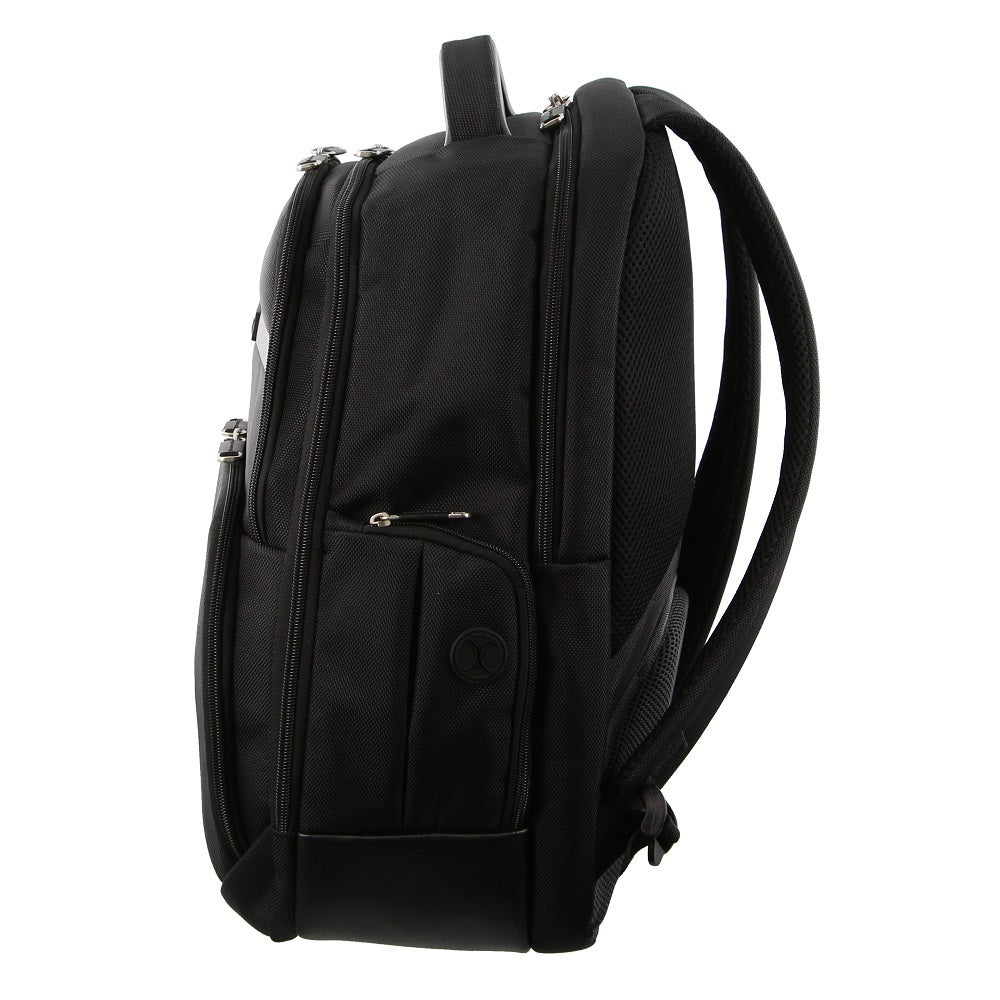 Pierre Cardin 30L Large Backpack Bag w 15" Laptop Sleeve Travel Luggage RFID - Black V563-PC-2647-BLACK