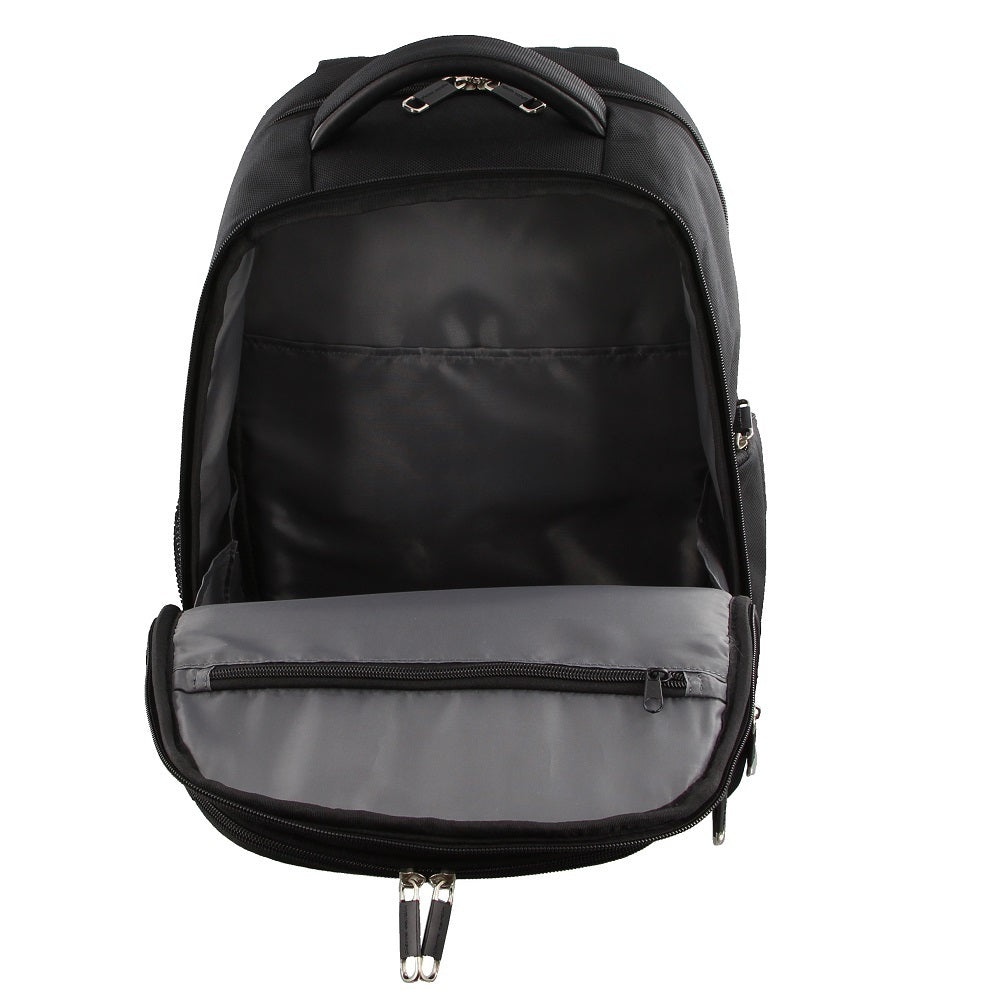 Pierre Cardin 30L Large Backpack Bag w 15" Laptop Sleeve Travel Luggage RFID - Black V563-PC-2647-BLACK