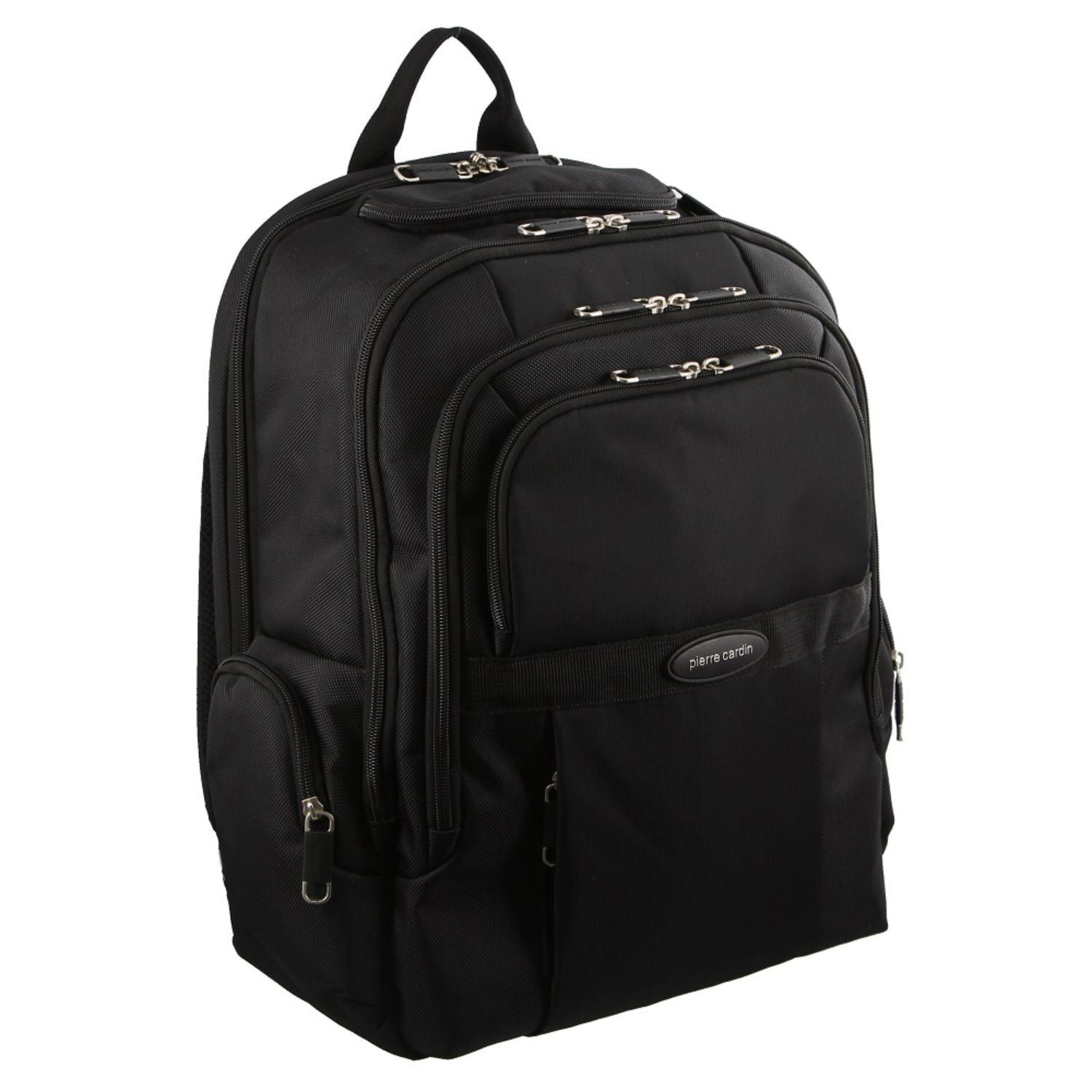 Pierre Cardin 30L Large Padded Backpack Bag w 13" Laptop Sleeve Travel Luggage - Black V563-PC-2649-BLK