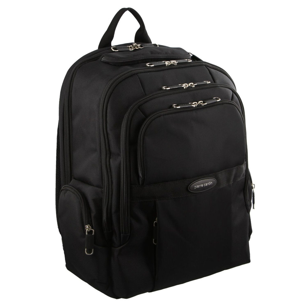 Pierre Cardin 30L Large Padded Backpack Bag w 13" Laptop Sleeve Travel Luggage - Black V563-PC-2649-BLK