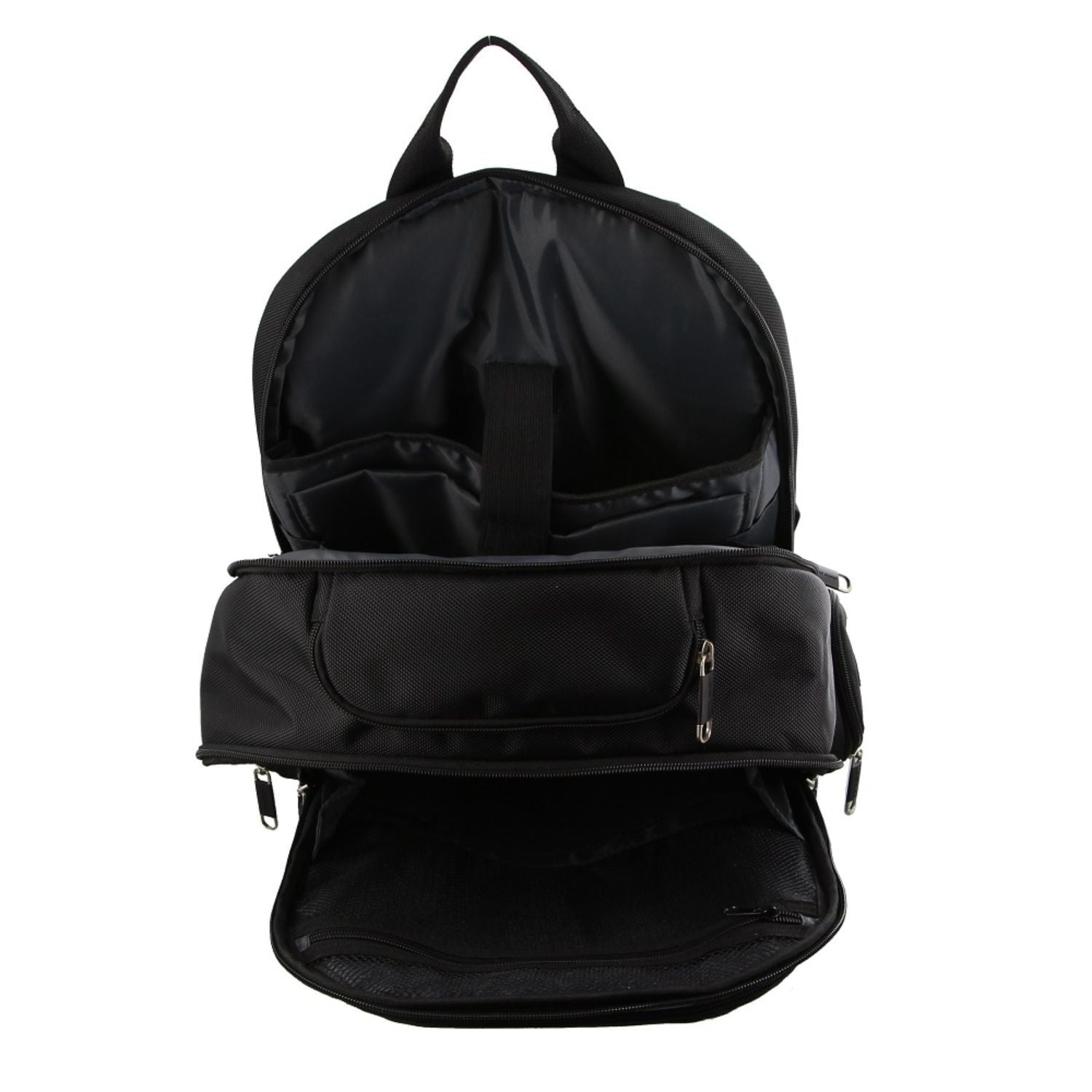 Pierre Cardin 30L Large Padded Backpack Bag w 13" Laptop Sleeve Travel Luggage - Black V563-PC-2649-BLK
