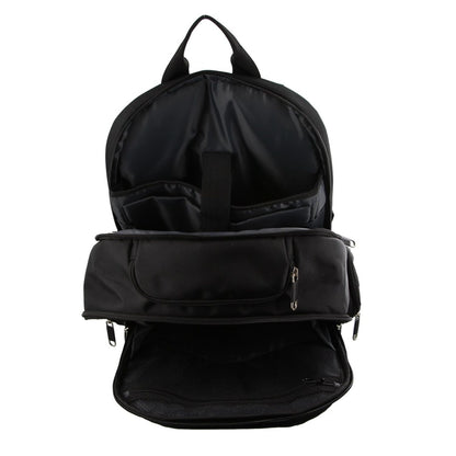 Pierre Cardin 30L Large Padded Backpack Bag w 13" Laptop Sleeve Travel Luggage - Black V563-PC-2649-BLK