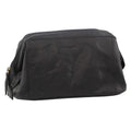 Pierre Cardin Mens Rustic Leather Toiletry Case Bag Travel - Black V563-PC-2803-BLACK