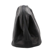 Pierre Cardin Mens Rustic Leather Toiletry Case Bag Travel - Black V563-PC-2803-BLACK