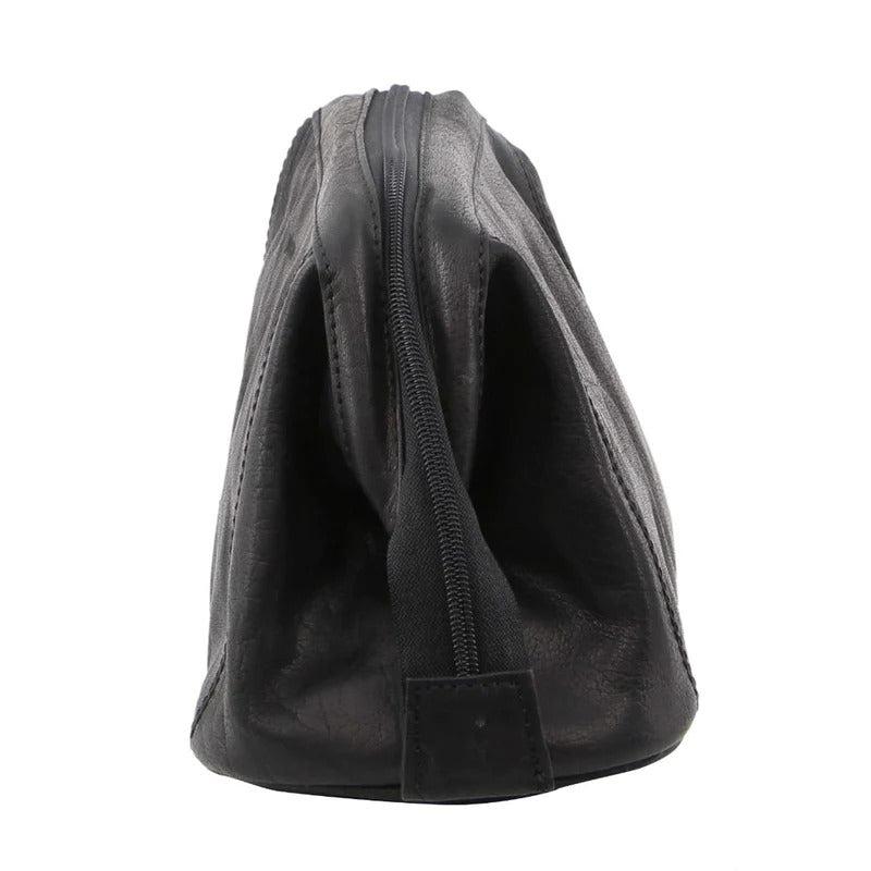Pierre Cardin Mens Rustic Leather Toiletry Case Bag Travel - Black V563-PC-2803-BLACK