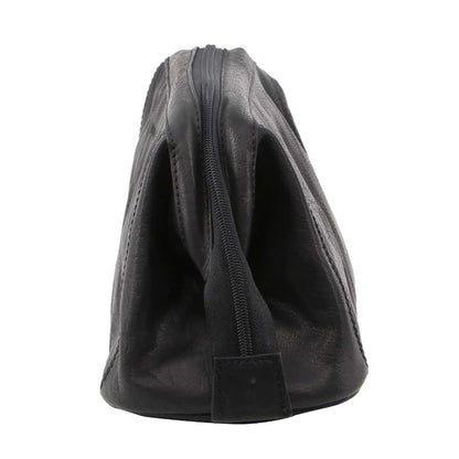 Pierre Cardin Mens Rustic Leather Toiletry Case Bag Travel - Black V563-PC-2803-BLACK