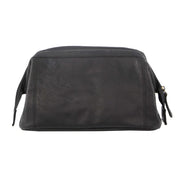 Pierre Cardin Mens Rustic Leather Toiletry Case Bag Travel - Black V563-PC-2803-BLACK