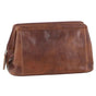 Pierre Cardin Mens Rustic Leather Toiletry Case Bag Travel - Cognac V563-PC-2803-COGNAC