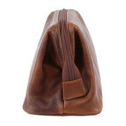 Pierre Cardin Mens Rustic Leather Toiletry Case Bag Travel - Cognac V563-PC-2803-COGNAC