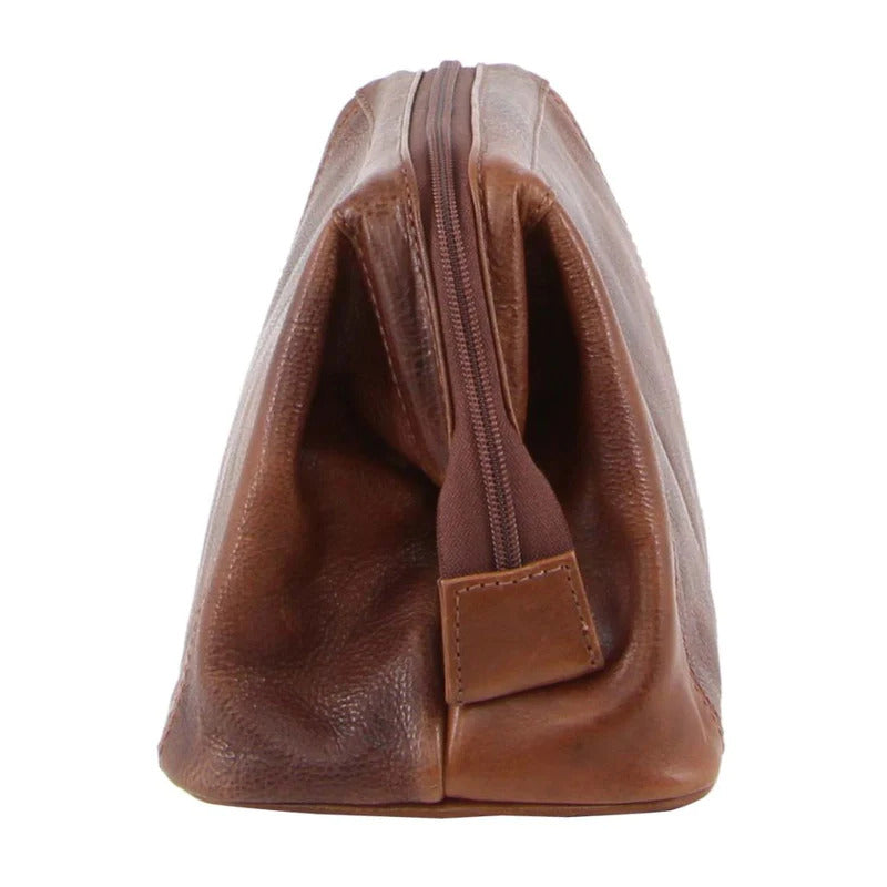 Pierre Cardin Mens Rustic Leather Toiletry Case Bag Travel - Cognac V563-PC-2803-COGNAC