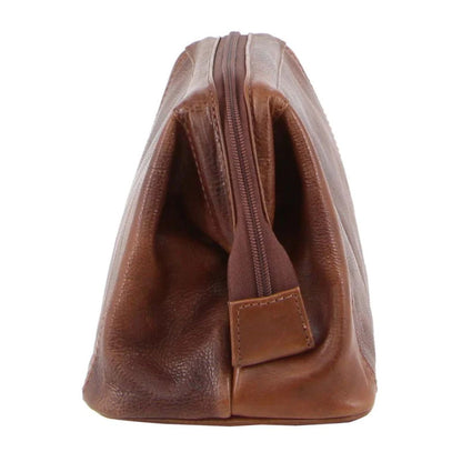 Pierre Cardin Mens Rustic Leather Toiletry Case Bag Travel - Cognac V563-PC-2803-COGNAC