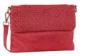 Pierre Cardin Womens Woven Leather Flap Cross-Body Bag/Clutch - Red V563-PC-3280-RED